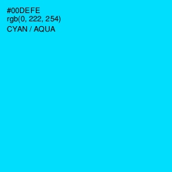 #00DEFE - Cyan / Aqua Color Image